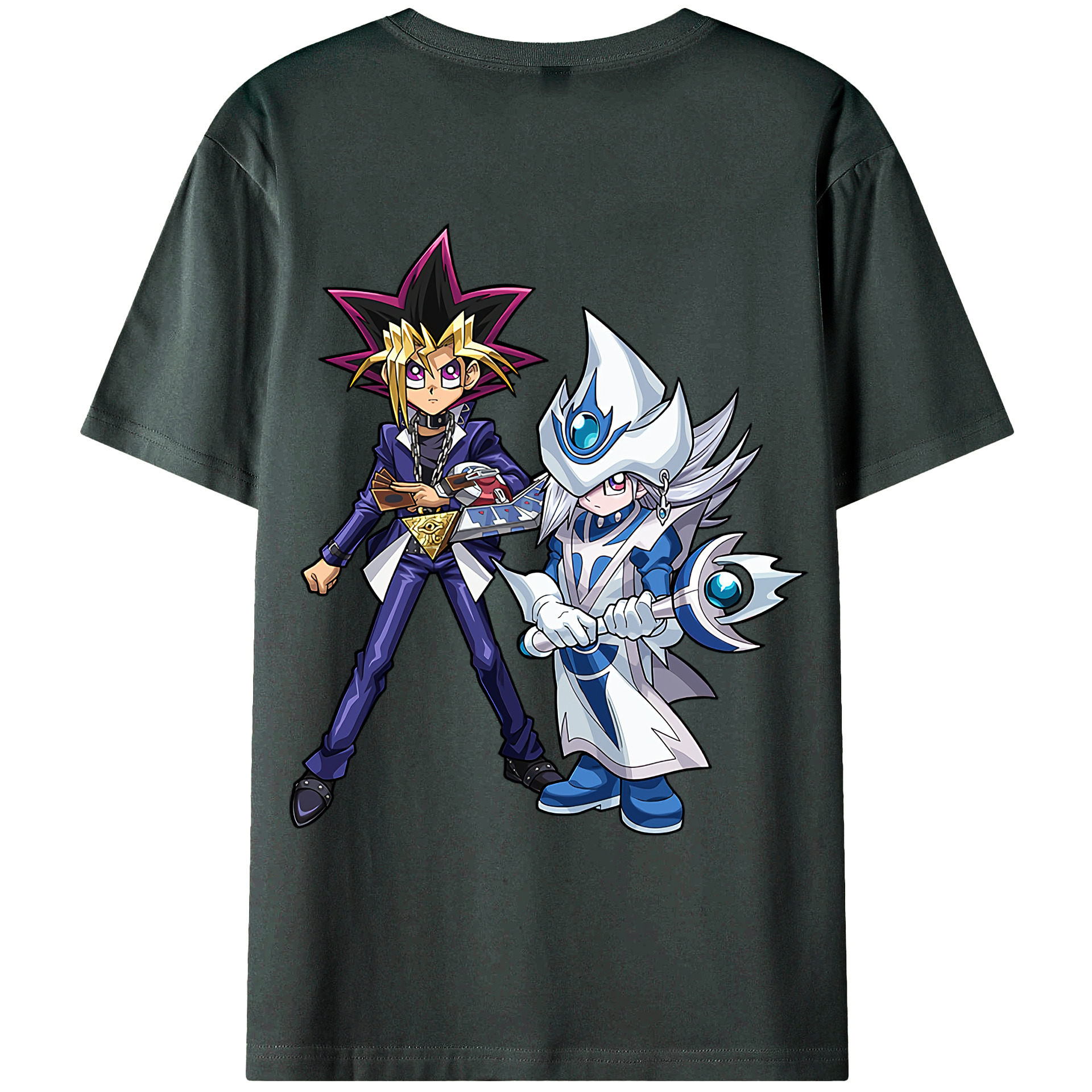 （画像用） 遊☆戯☆王 Yu-Gi-Oh! 綿100％ メンズ半袖Tシャツ（バックプリント） 通気性